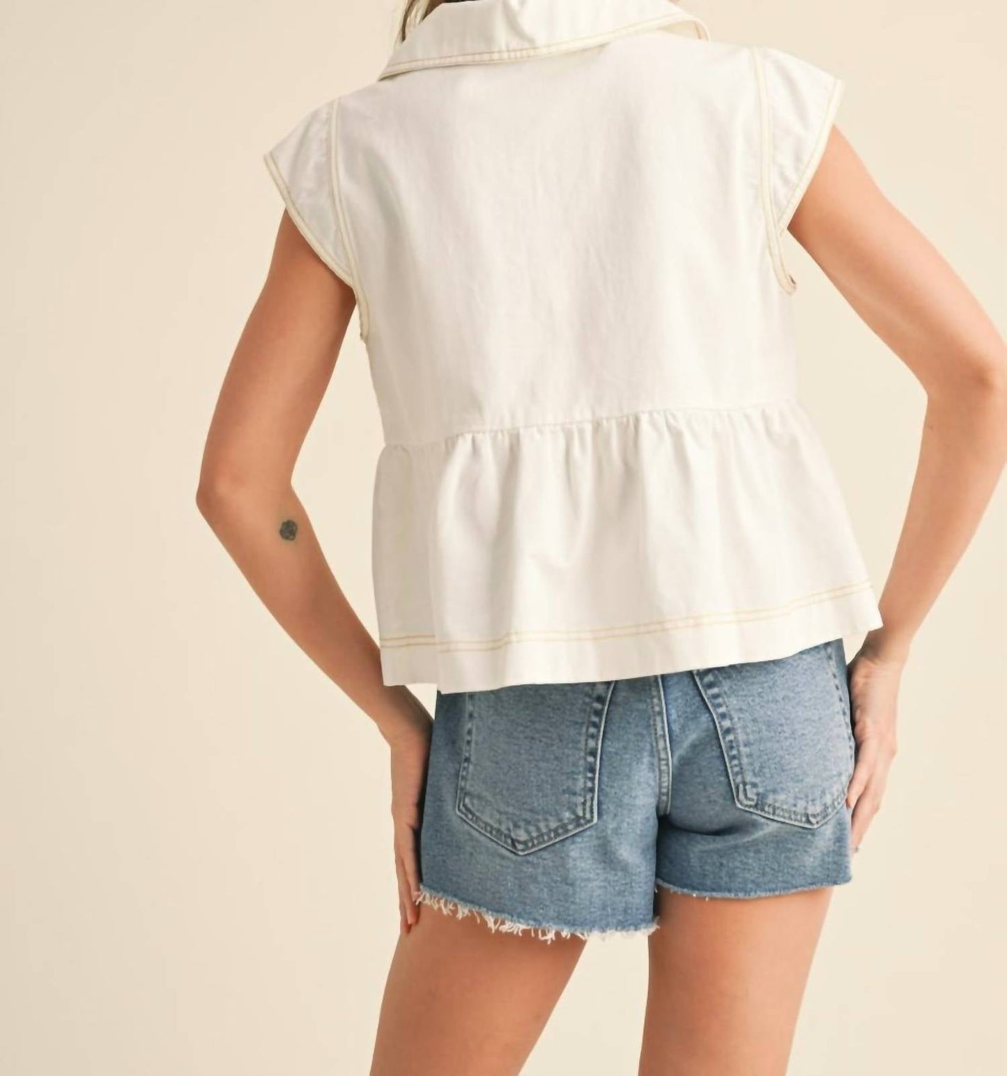 &Merci - Front Tie Cap Sleeve Top