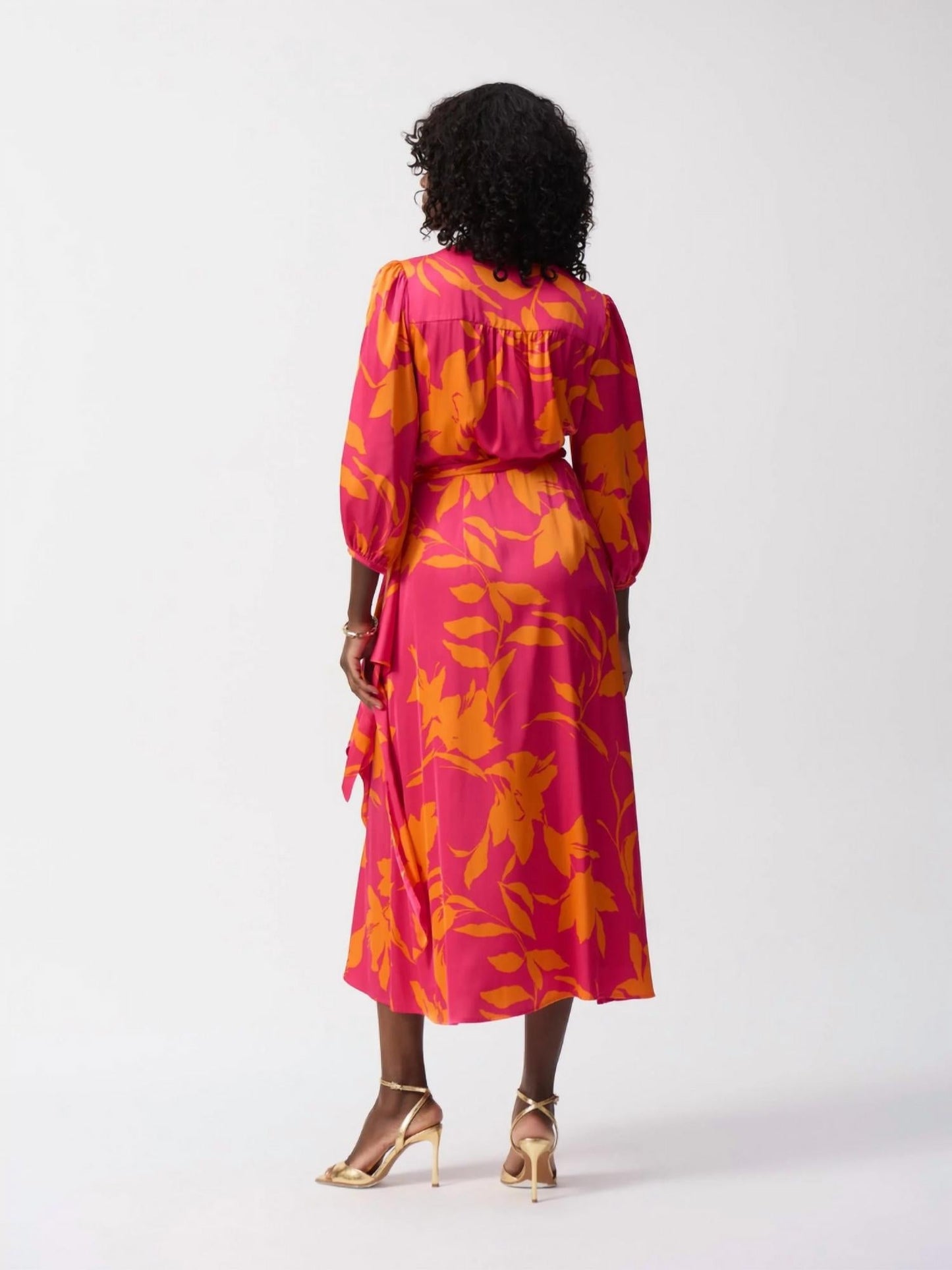 Joseph Ribkoff - Satin Floral Print Wrap Dress
