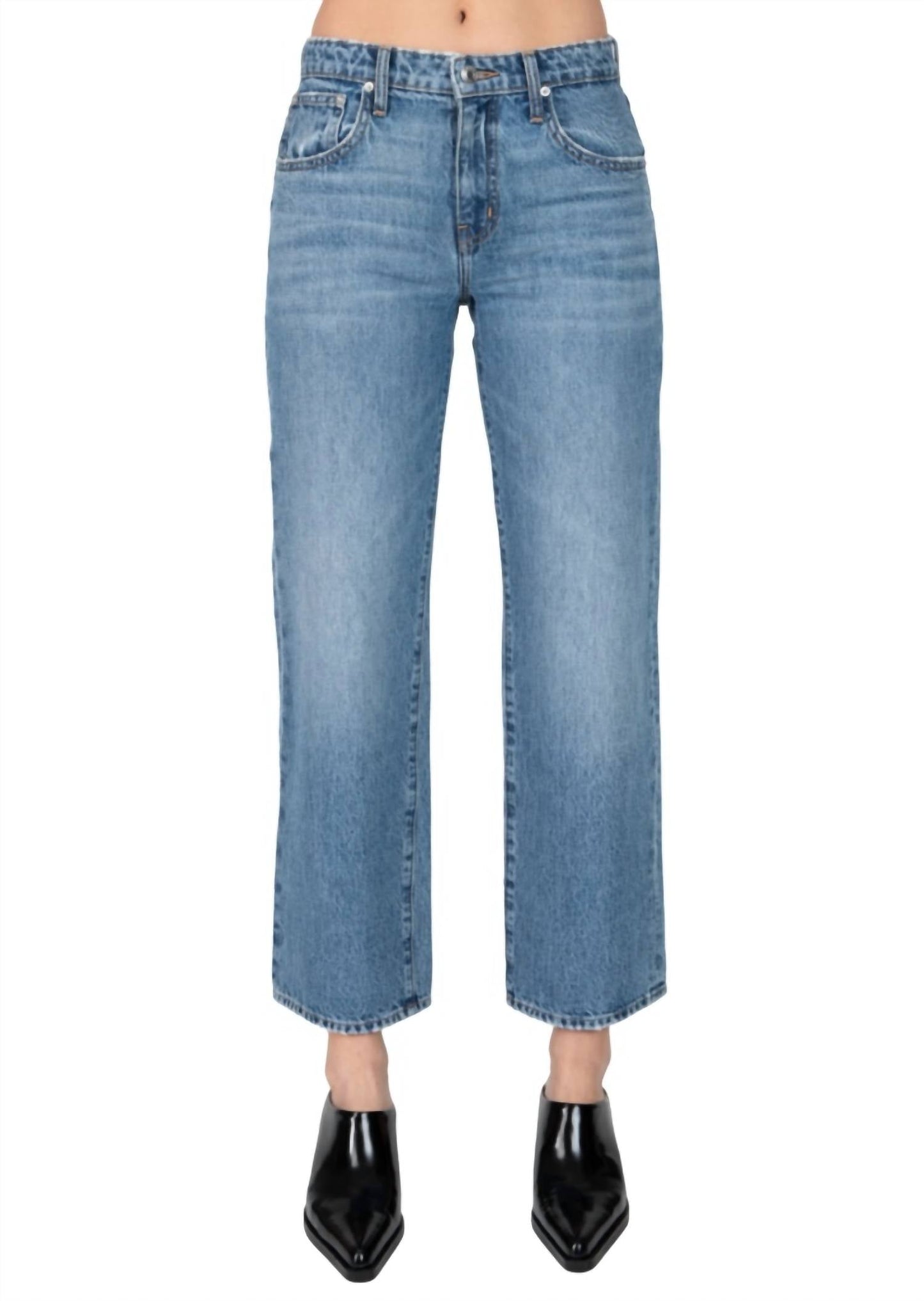 Derek Lam 10 Crosby - SOFIA MID RISE RELAXED STRAIGHT JEANS