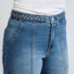 1822 Denim - High Rise Wide Leg Braided Waistband Denim Jeans