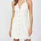 Fate - Halter V-neck Scallop Edge Mini Dress