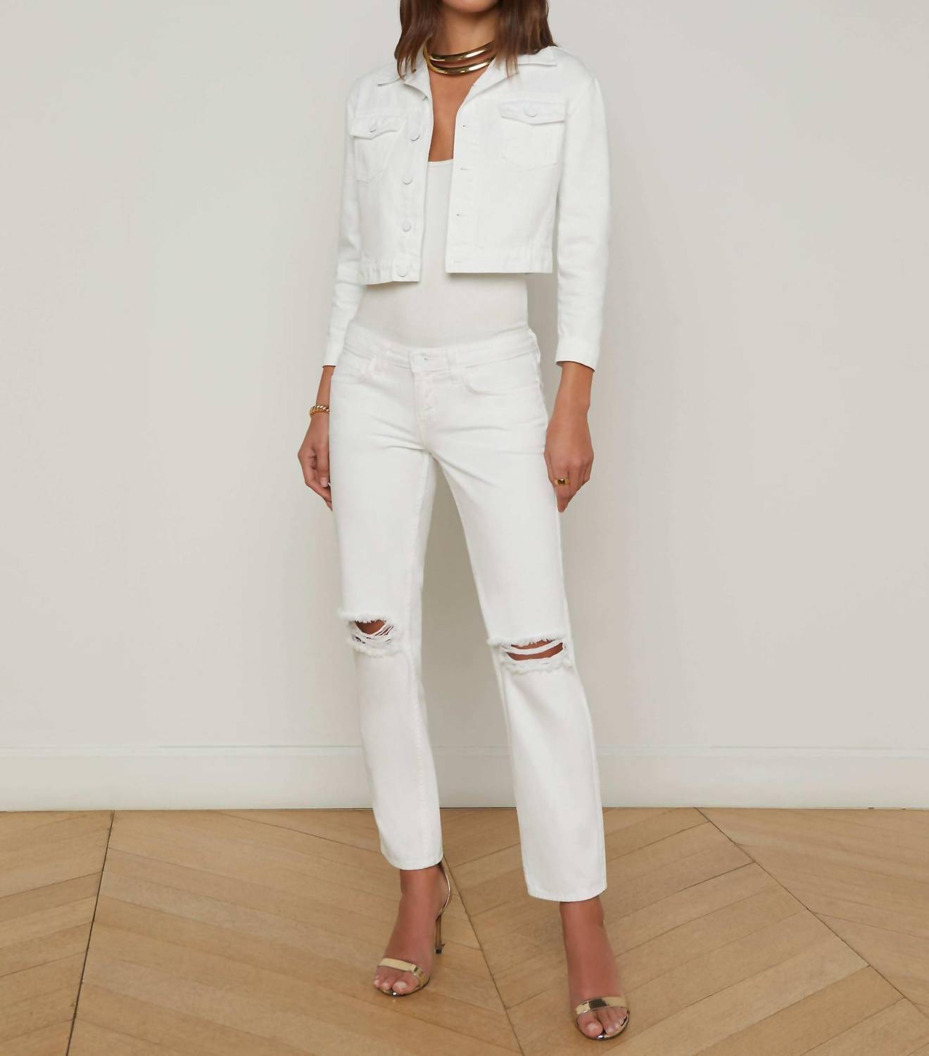 L'Agence - Koda Cropped Denim Jacket