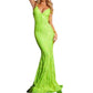 Jovani - Sequin Embellished Spaghetti Strap Gown
