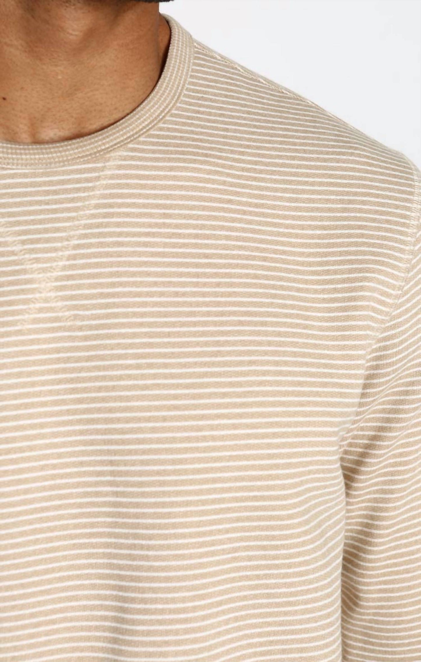 Jachs New York - Striped Sustainable Fleece Crewneck Sweatshirt