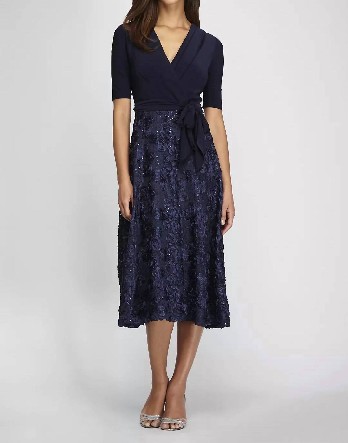 Alex Evenings - Sequin Lace And Jersey Fit-and-flare Party Dress