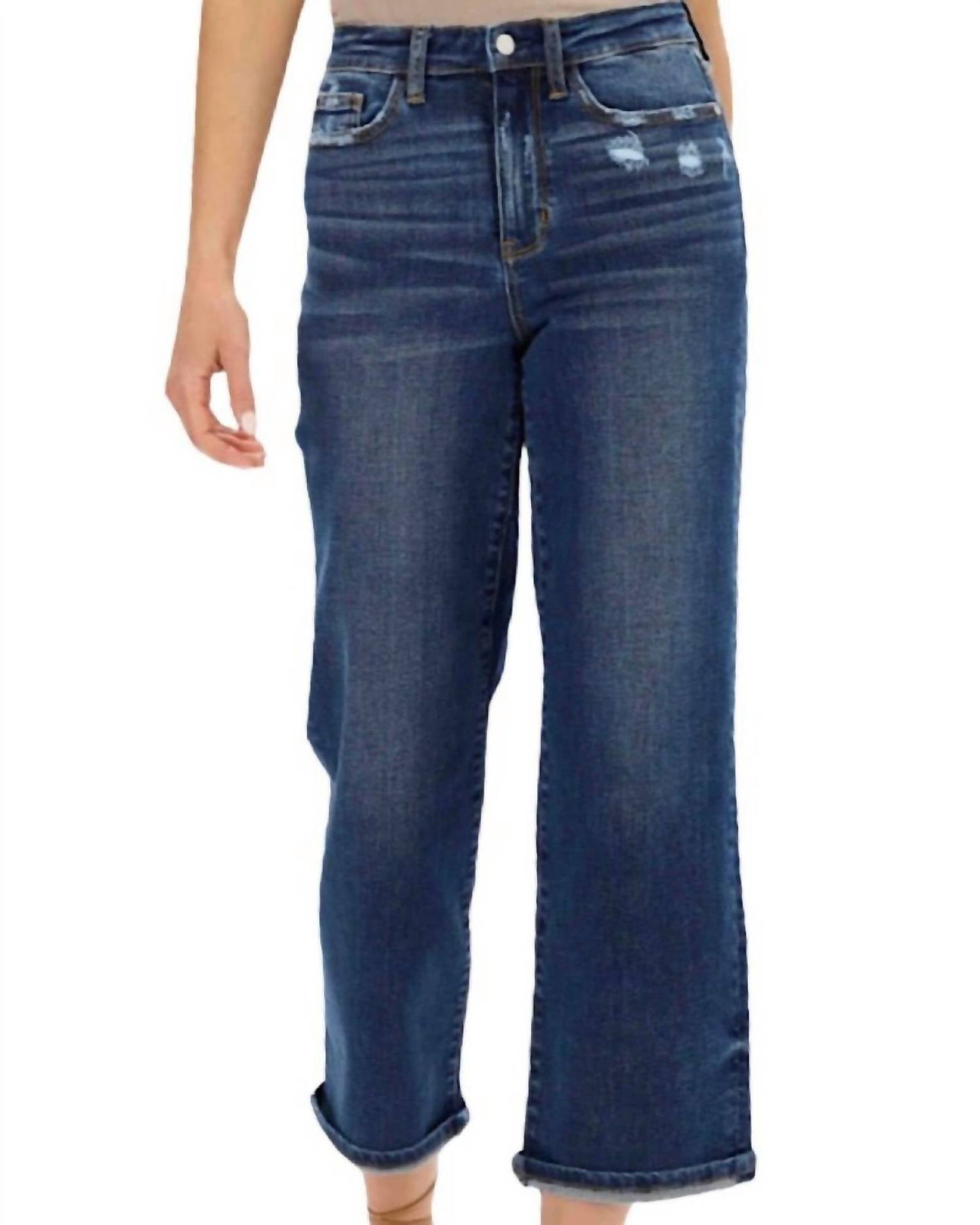 Judy Blue - High Waist Destroyed Pocket Wide Jeans