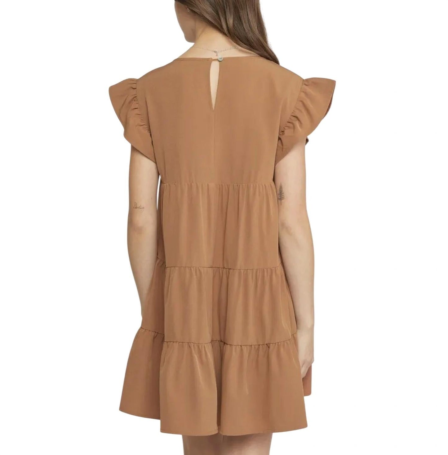 Entro - V-neck Ruffle Dress
