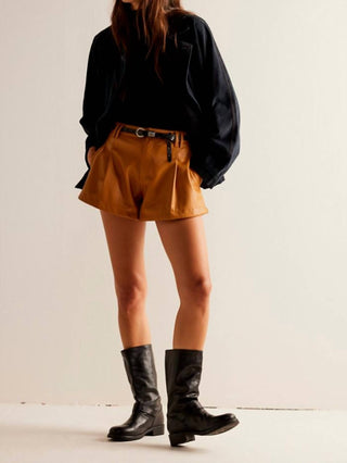 Free People - Vegan Leather Shorts