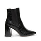 Steve Madden - Women's Patent Stamped Crocodile Stacked Heel Bootie