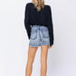 Judy Blue - Patch + Wash-out Jean Shorts