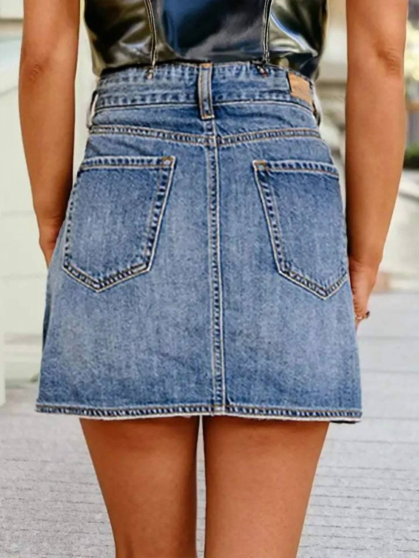 1 The Woman - Ashleigh Denim Wrap Skirt