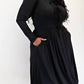 The Curve La - Plus Size Glitter Knit Flare Dress With Bow Details