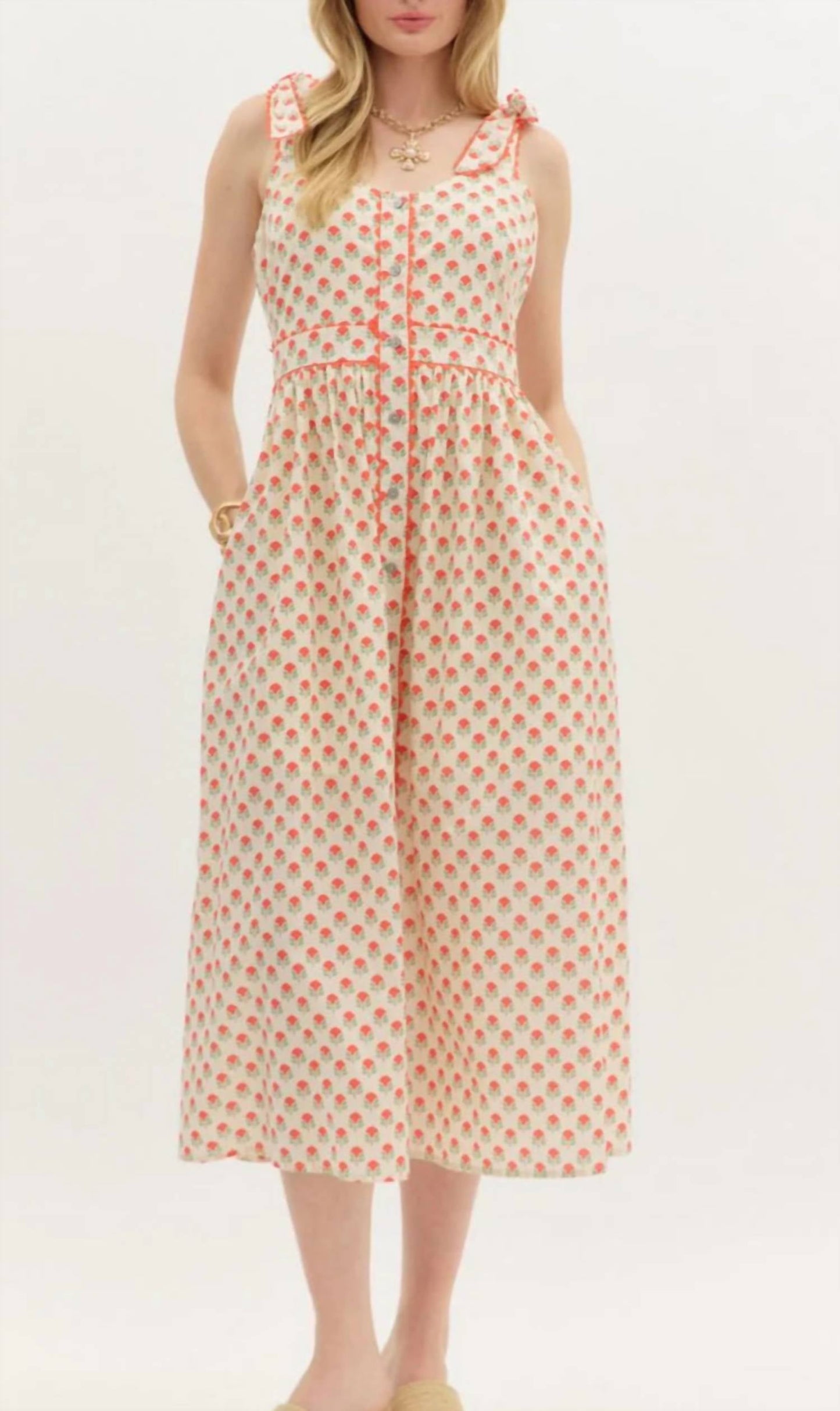 Entro - Here With Me Floral Midi Dress