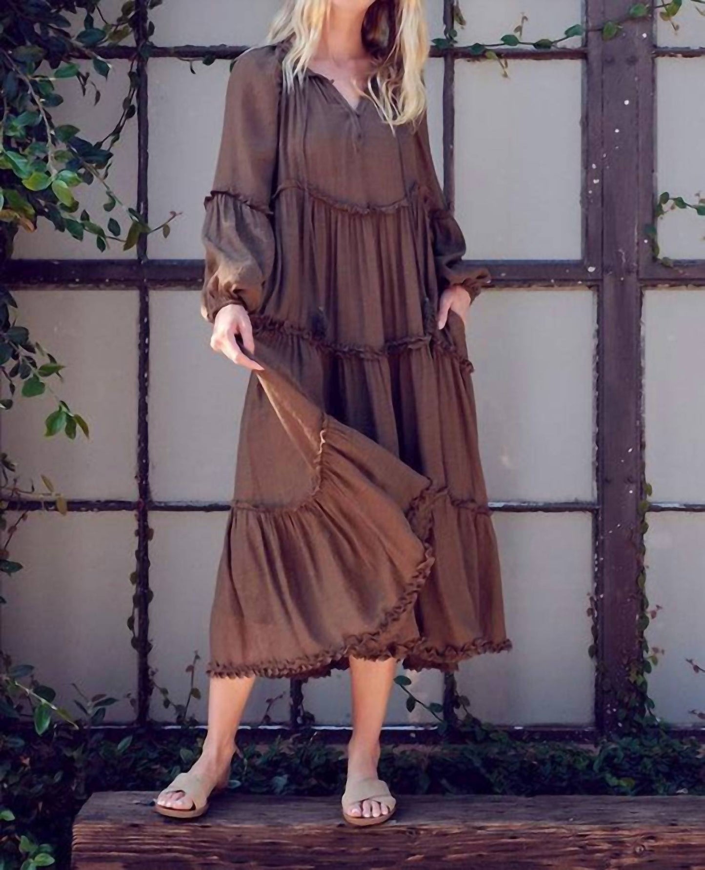 &Merci - Boho Tiered Ruffle Dress