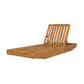 Acacia Wood Chaise Lounge with Teak Finish and Water-Repellent Cushion