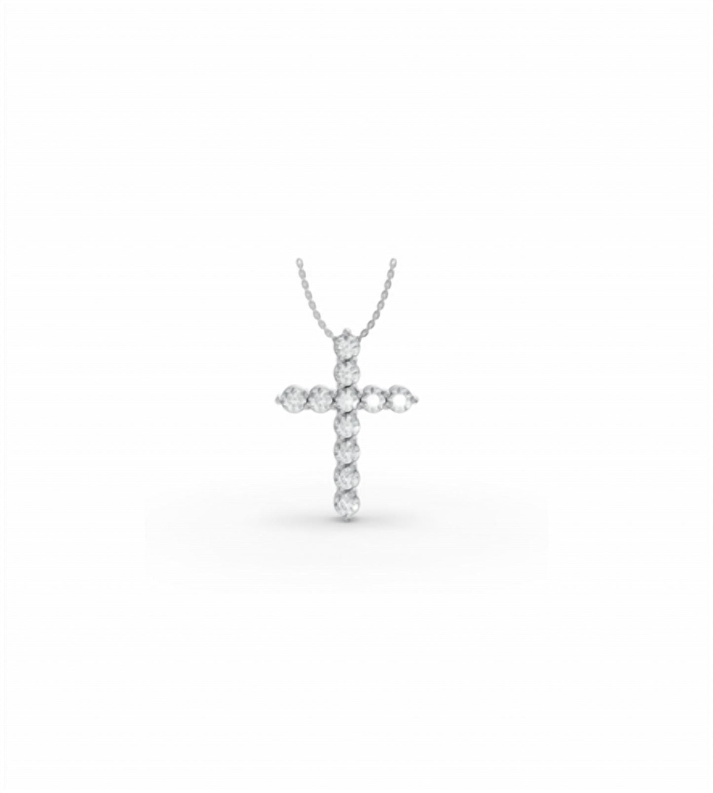 Aamiaa - 925SS LAB GROWN DIAMOND CROSS PENDANT WITH CHAIN 0.25CTW