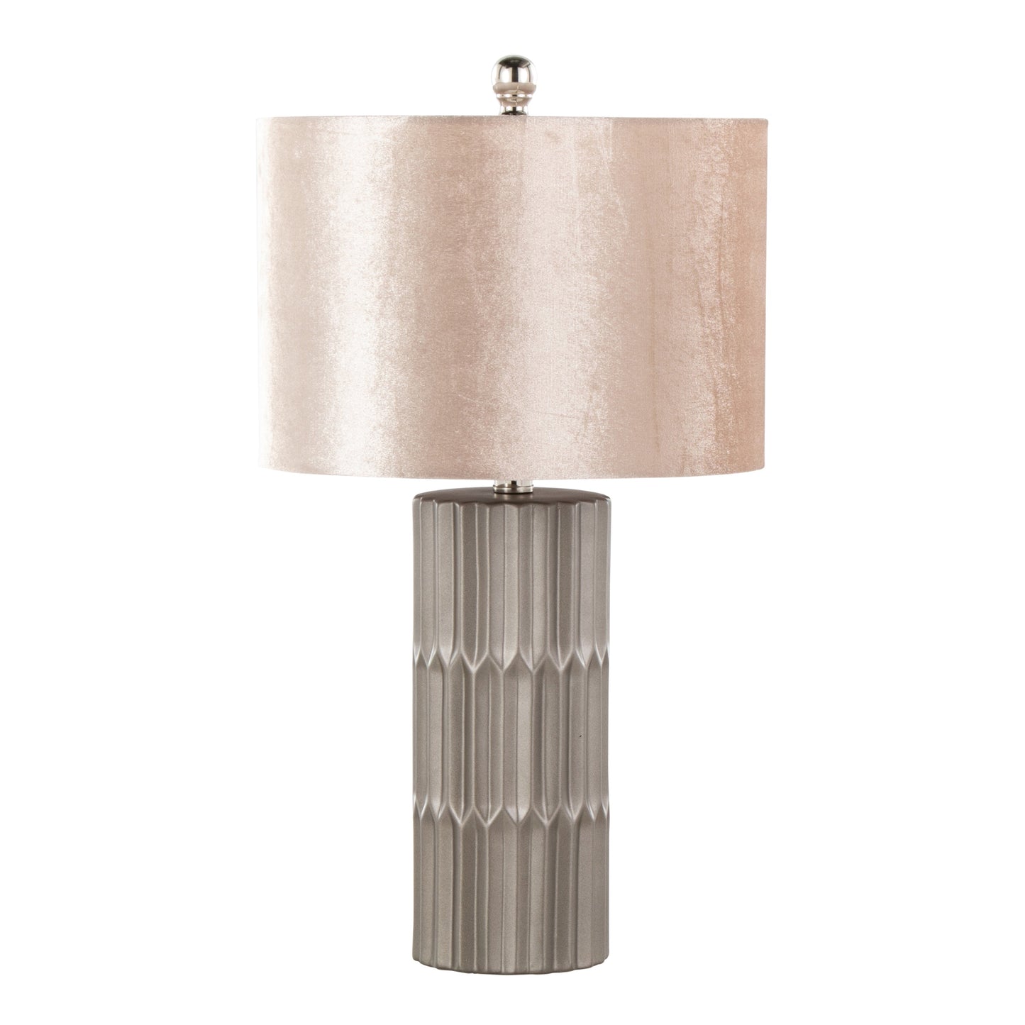 Tania 22" Contemporary Ceramic Table Lamp with Champagne Shade