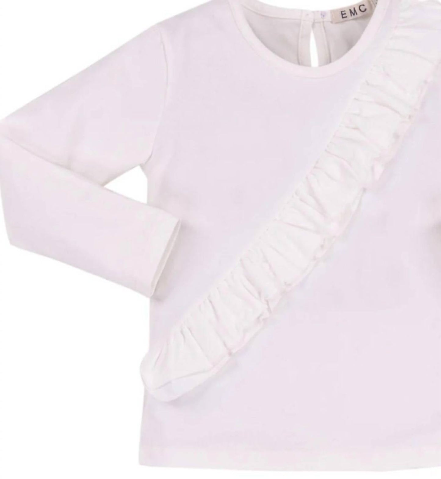 Emc - Girls' Long Sleeve Asymmetric Ruffle Tee