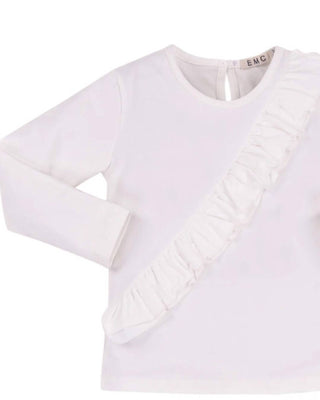 Emc - Girls' Long Sleeve Asymmetric Ruffle Tee