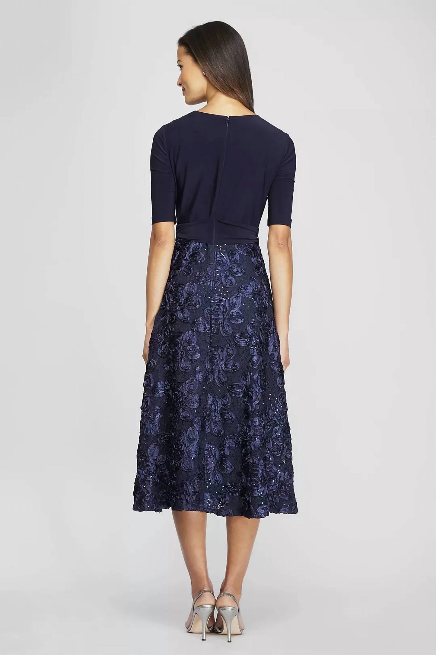 Alex Evenings - Sequin Lace And Jersey Fit-and-flare Party Dress