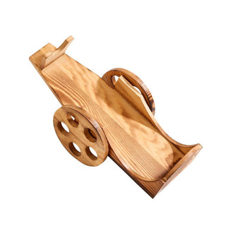 Creative Gifts International - Light Wood Wine Bottle Cart - 6" x 12"