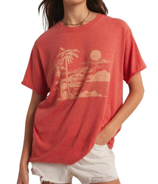 Z Supply - Camiseta grande com estampa de pôr do sol