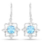 5.30 Carat Genuine Swiss Blue Topaz .925 Sterling Silver Earrings