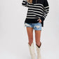 Bluivy - Chic Stripe Quarter Zip Pullover
