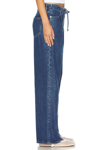 Frame - Super Drape Drawstring Wide Leg Jeans