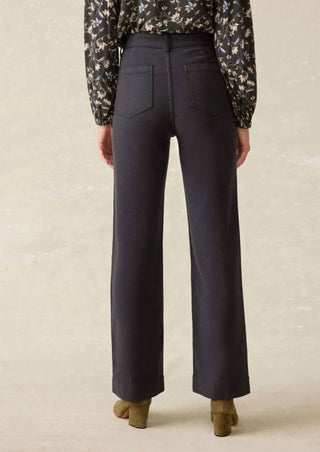 Faherty - Calça de veludo felpudo com bolsos aplicados elástica