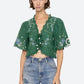 Sea - Vesna Embroidery Tie Front Top