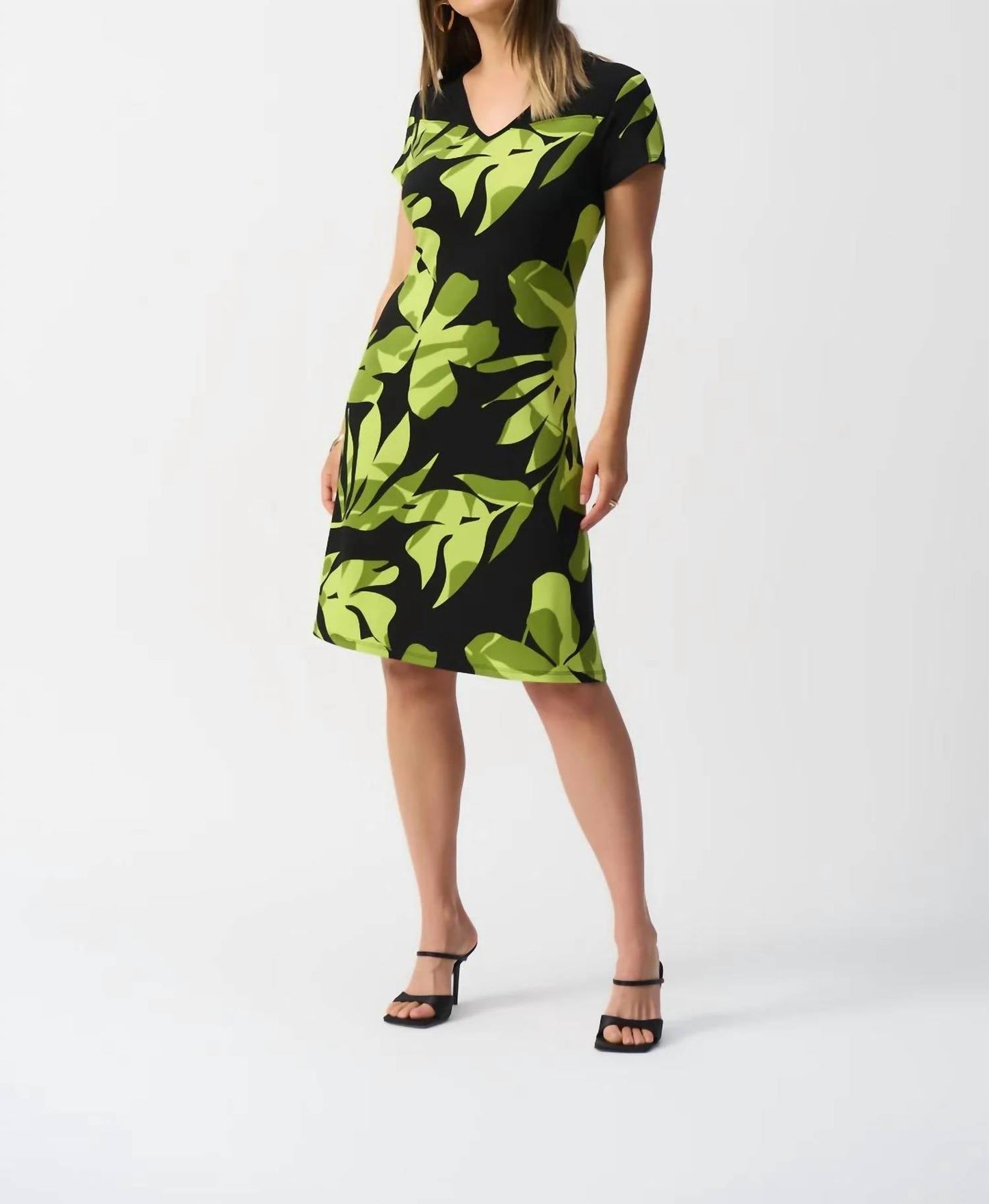 Joseph Ribkoff - Tropical Print Short Sleeve A-line Dress