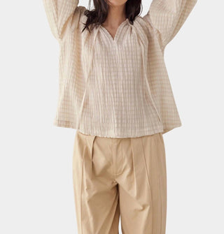 Amente - Textured Peasant Blouse