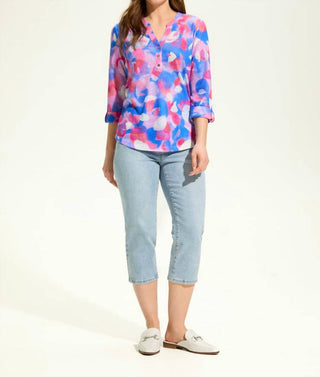 Fdj - Henley Three-quarter Sleeve Top