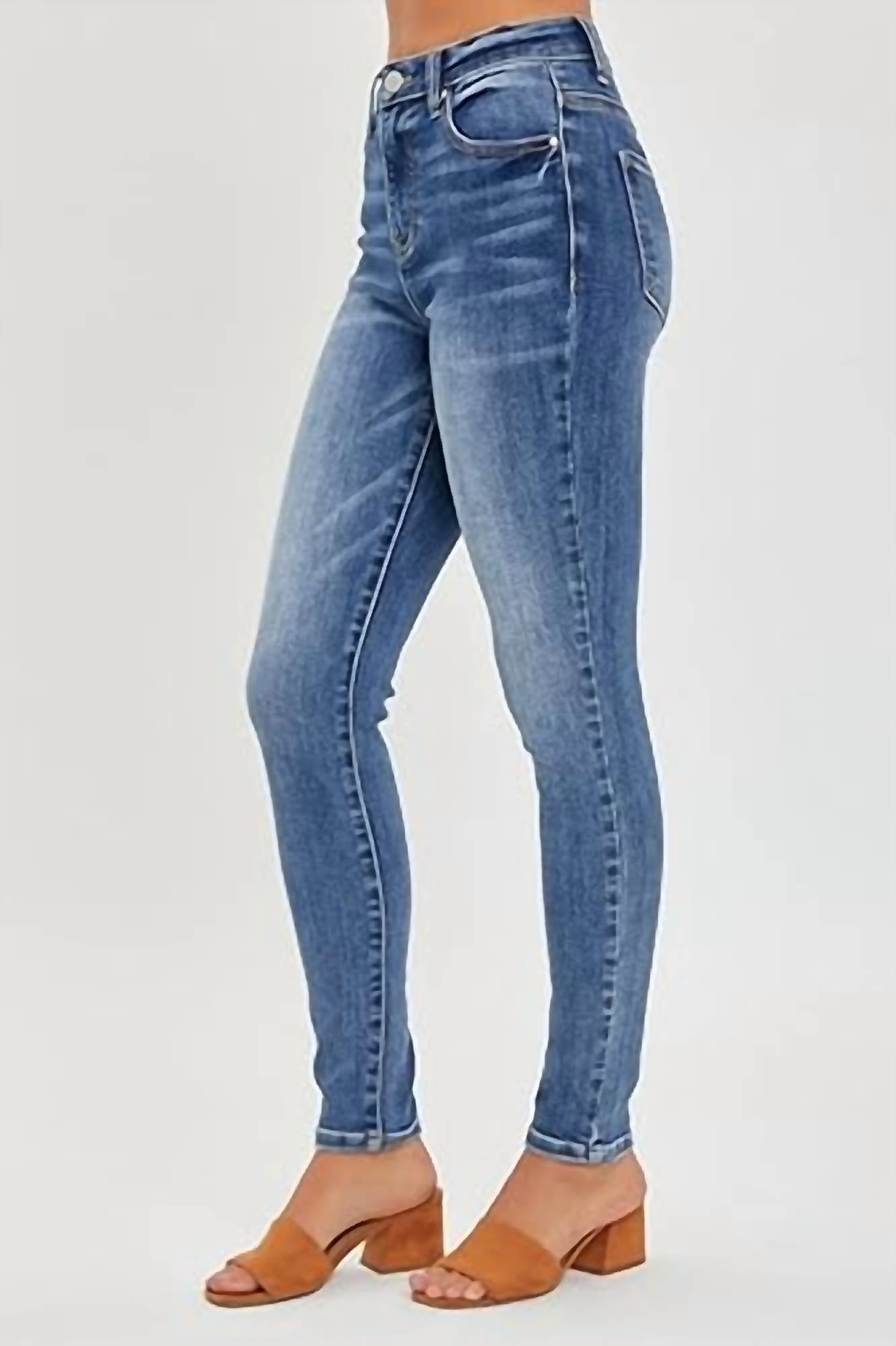 Risen - Women's Tiffany Mid Rise Non Distressed Skinny Jeans