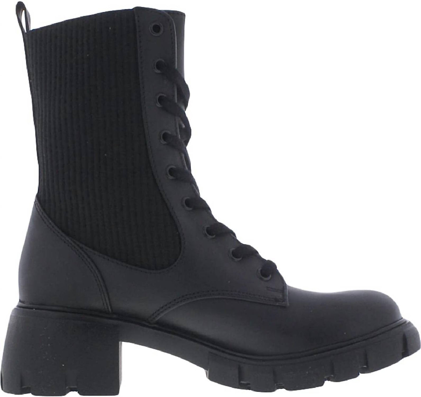 Steve Madden - Women''s Hunt Lace Up Rounded Toe Chunky Lug Sole Combat Boots