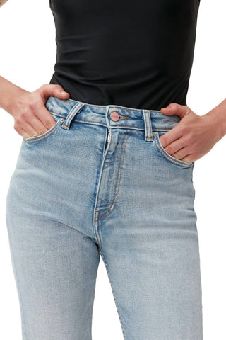 Ganni - Calça Jeans Cropped com Elástico Confortável