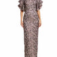 Theia - Brocade Ruffle Gown