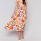 Charlie B - Printed Sleeveless V-neck Dress With Ruching At Empire Waist