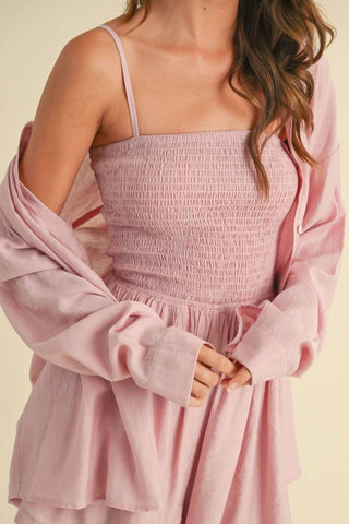 Klesis - Emilia Crinkle Romper And Shirt Set