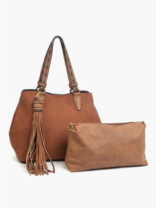 Jen &amp; Co. - Bolsa grande feminina com borla 2 em 1