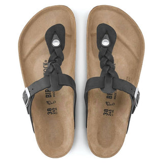 Birkenstock - Sandália feminina Gizeh Braid em couro oleado