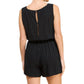 Allie Rose - Stripe Linen Blend Square Neck Romper