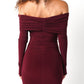 Hallelu - Off Shoulder Long Sleeve Mini Dress