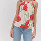 Adelyn Rae - Anaia Abstract Rose Print Side Tie Top