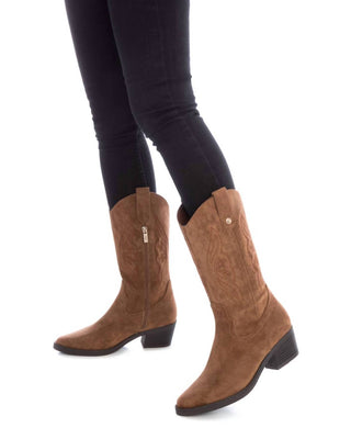 Xti - Botas femininas de camurça italiana ocidental