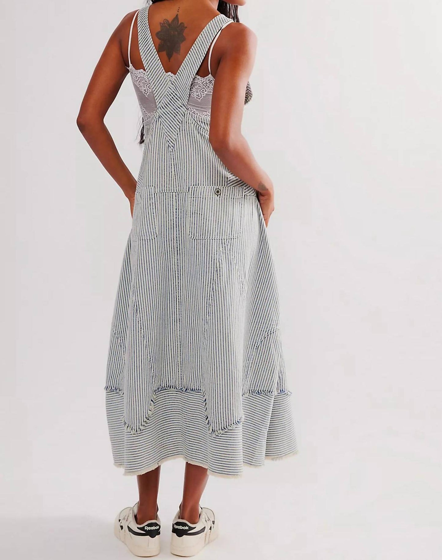 Free People - Bendita Hickory Stripe Midi Denim Dress