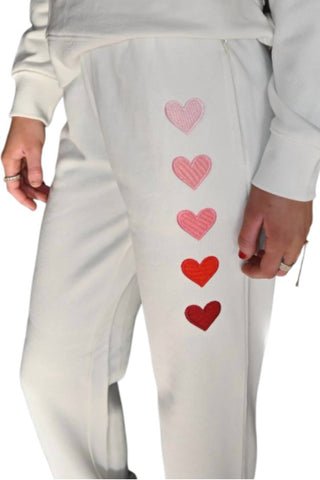 Calça de moletom francesa vintage Havana com coração bordado