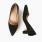 All Black - Oval Kitten Pump