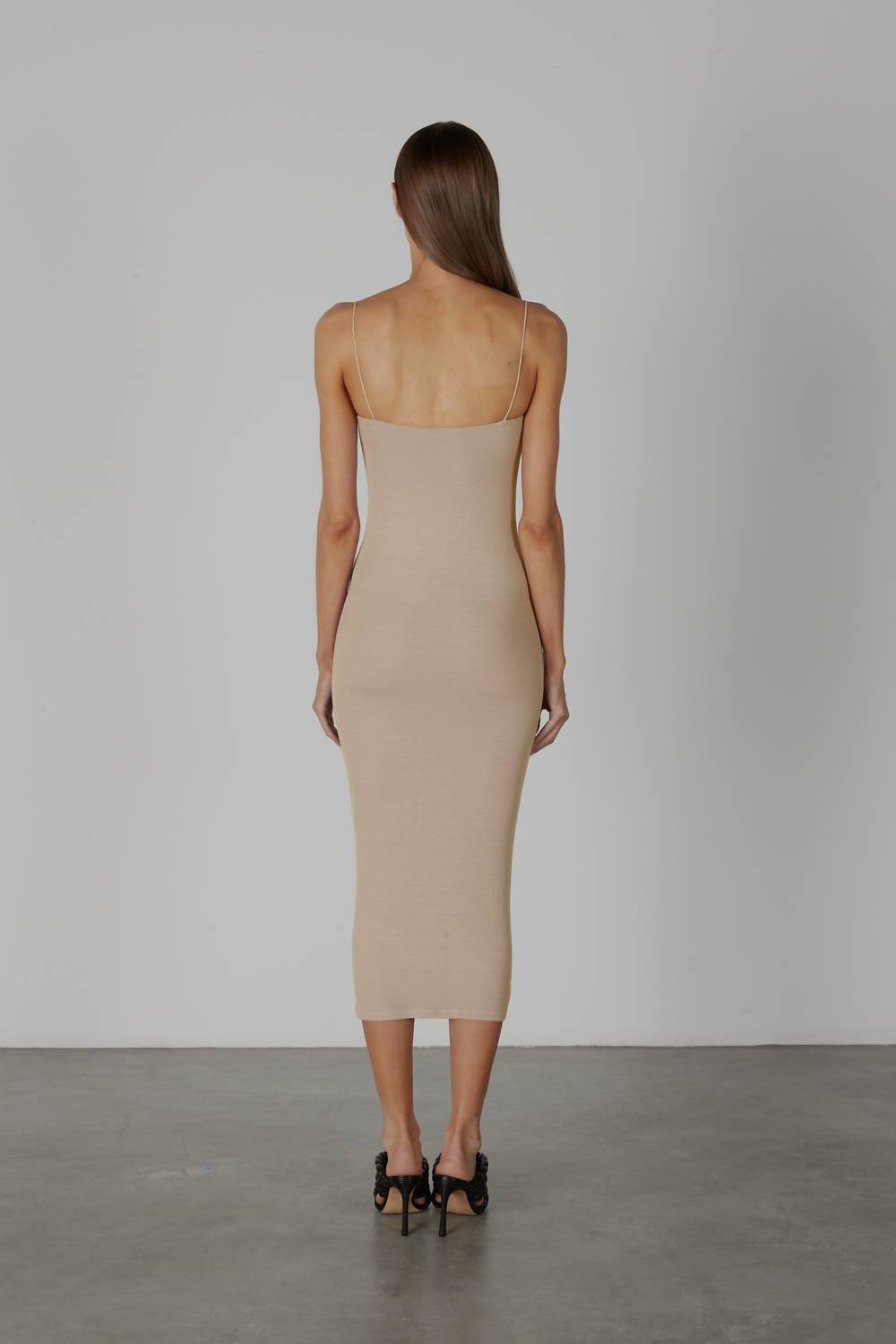 Enza Costa - Vestido de malha de seda elástica com alças franzidas